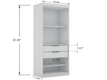 Oulu 2-Piece Modular Wardrobe - White
