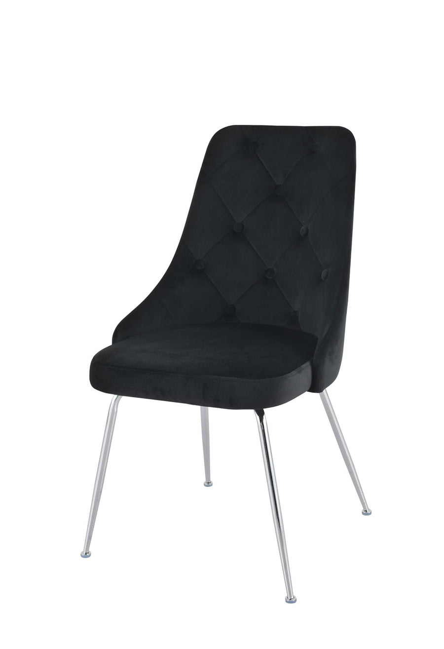 Plumeria Side Chair - Black, Chrome