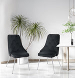 Plumeria Side Chair - Black, Chrome