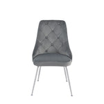 Plumeria Side Chair - Grey, Chrome
