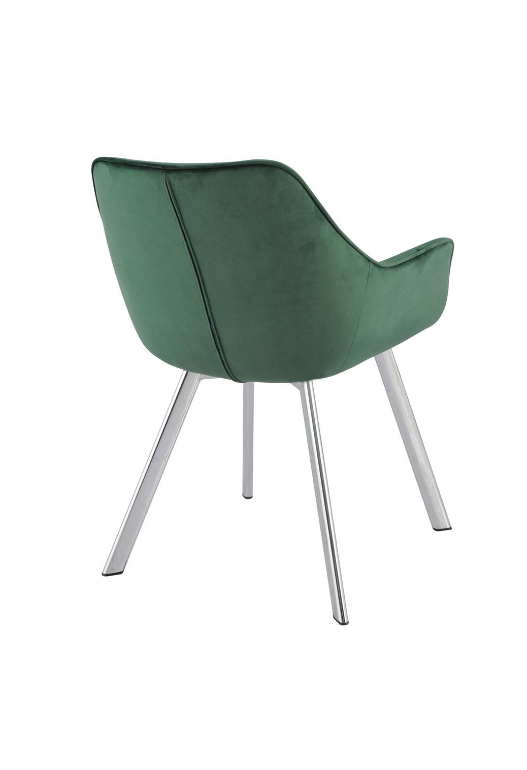 Ayami Dining Arm Chair - Green, Chrome