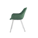 Ayami Dining Arm Chair - Green, Chrome