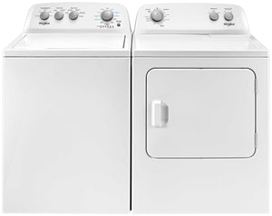 Whirlpool Laveuse à chargement par le haut 4,4 pi³ et sécheuse électrique 7,0 pi³ blanc WTW4855HW/YWED4850HW