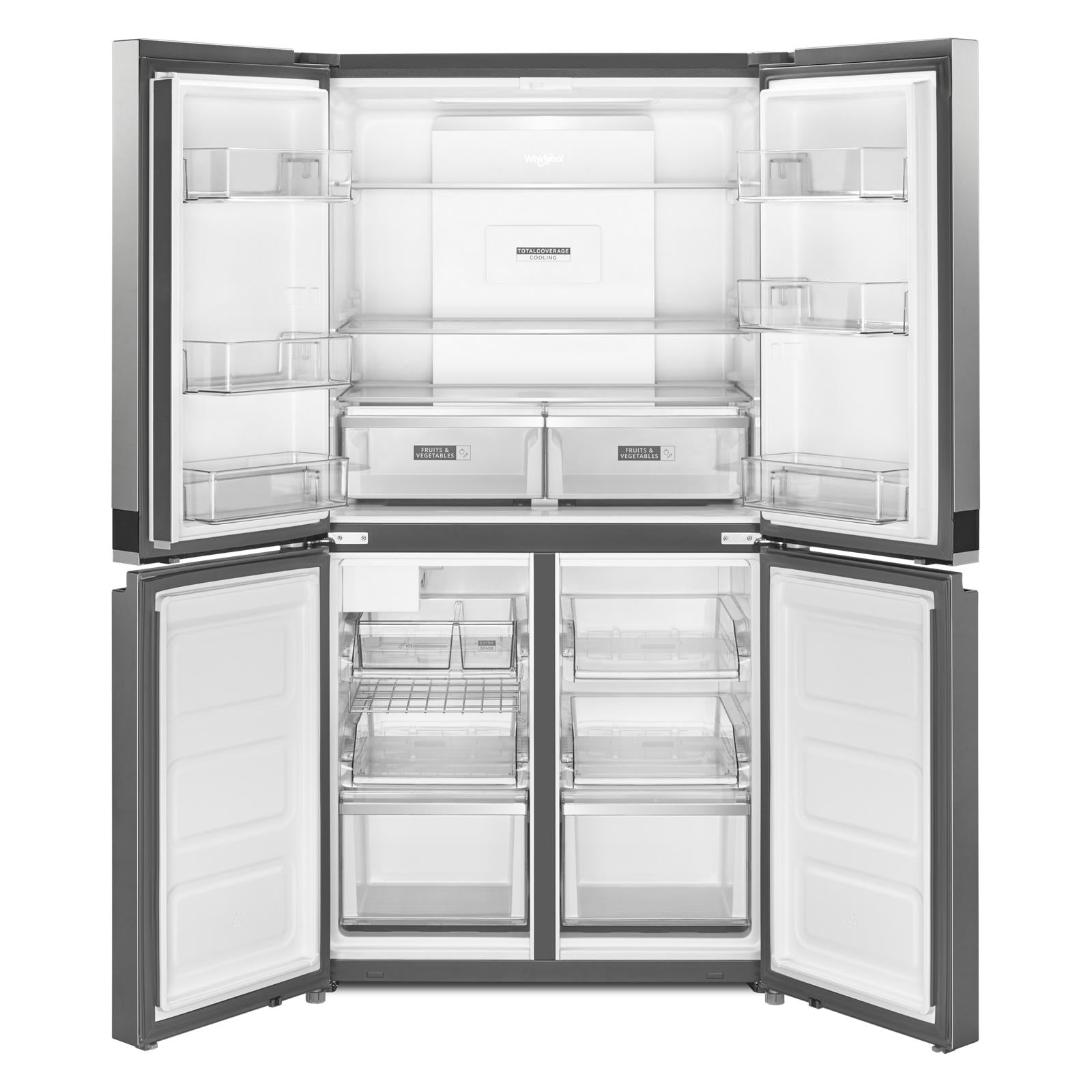 Whirlpool Fingerprint Resistant Metallic Steel French 4 Door Refrigerator (19.4 cu.ft.) - WRQA59CNKZ