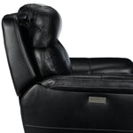 Stallion Leather Dual Power Reclining Sofa, Loveseat and Chair Set - Midnight Black