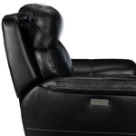 Stallion Leather Dual Power Reclining Sofa and Loveseat Set - Midnight Black