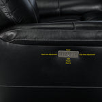 Stallion Leather Dual Power Reclining Sofa, Loveseat and Chair Set - Midnight Black