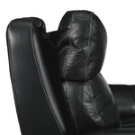 Stallion Leather Dual Power Reclining Sofa - Midnight Black