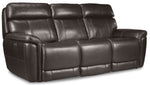 Stallion Leather Dual Power Reclining Sofa - Dark Grey