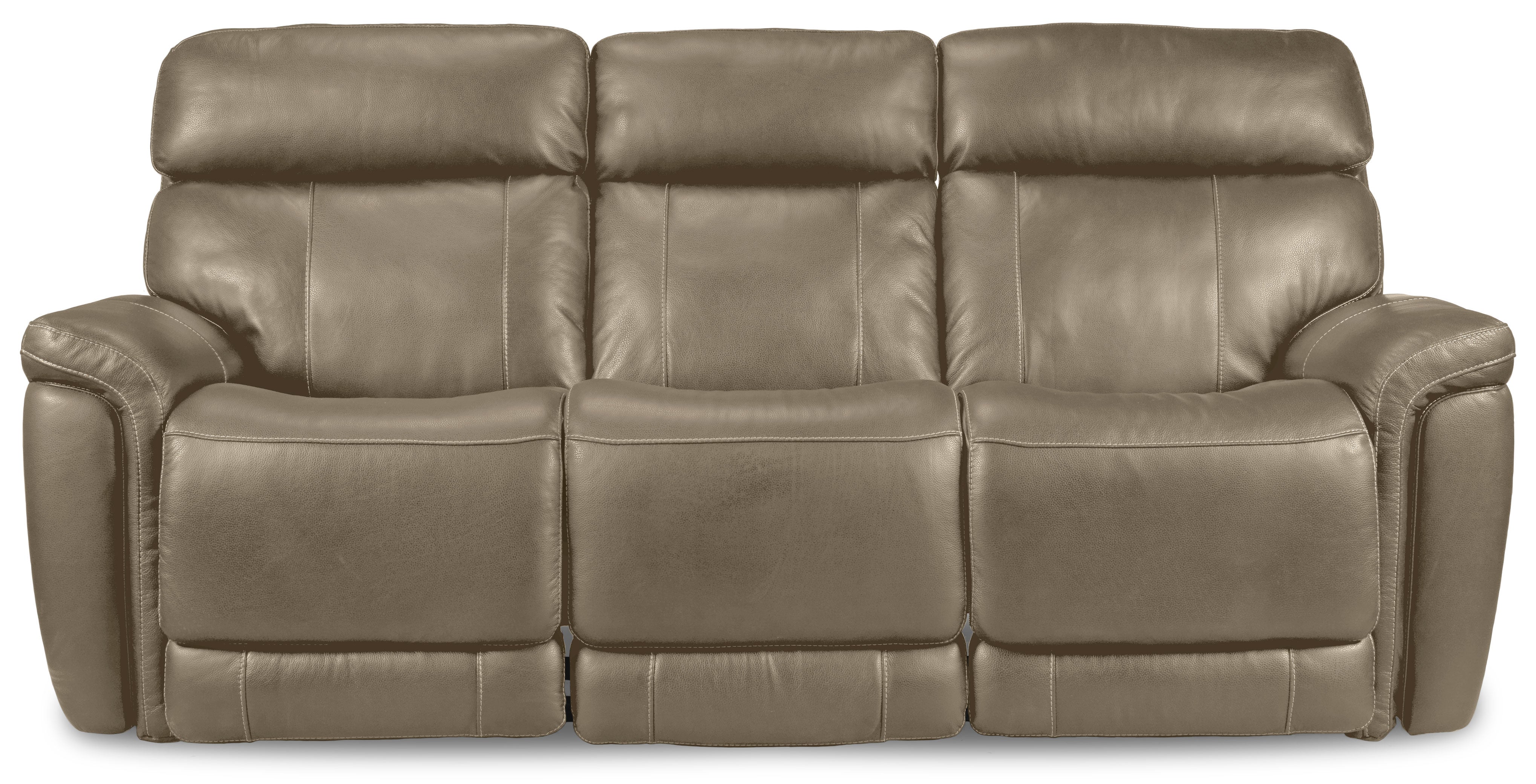 Stallion Leather Dual Power Reclining Sofa - Pebble
