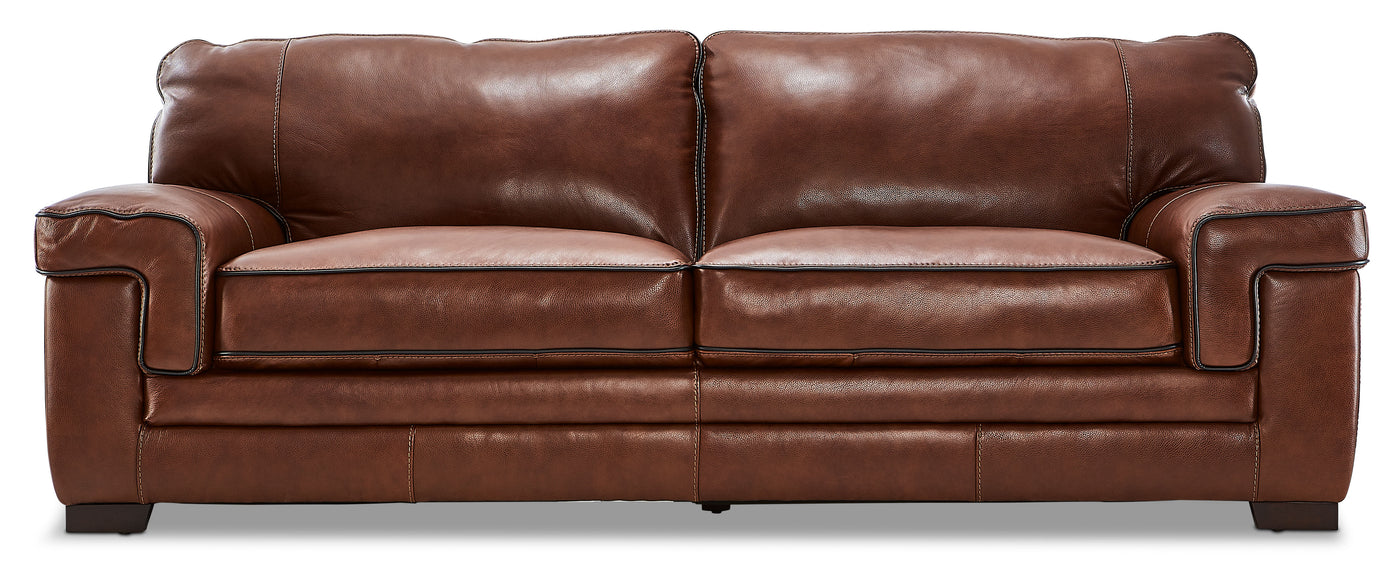 Stampede Leather Sofa - Cognac