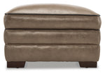 Stampede Leather Ottoman - Buff