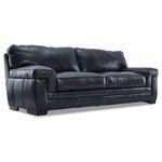 Stampede Leather Sofa and Loveseat Set - Cobalt