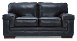 Stampede Leather Loveseat - Cobalt