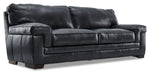 Stampede Leather Sofa and Chair Set - Charcoal