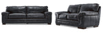 Stampede Leather Sofa and Loveseat Set - Charcoal
