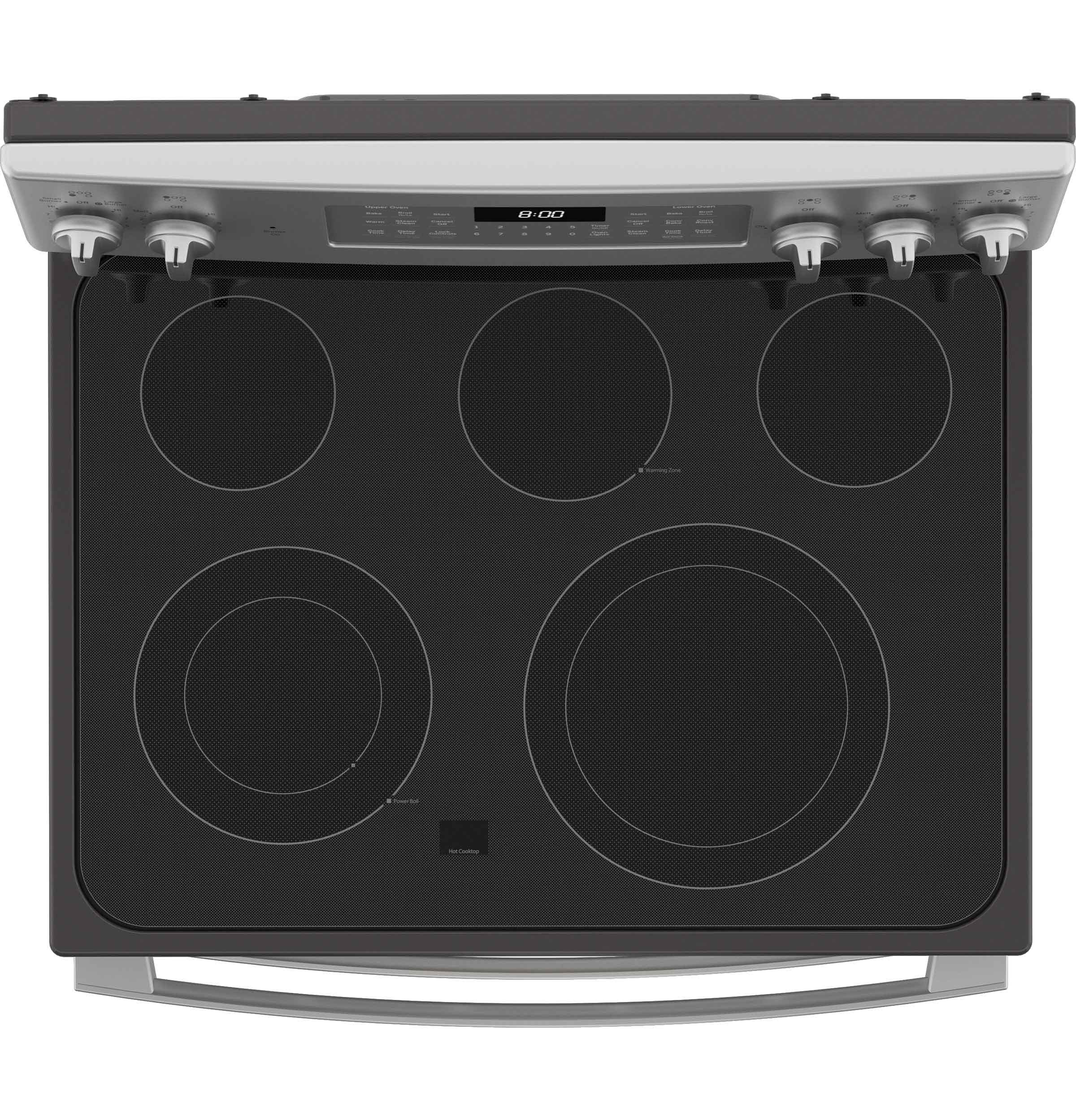 GE Stainless Steel 30'' Freestanding Double Oven Electric Range with Air Fry (6.6 Cu.Ft) - JBS86SPSS