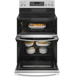 GE Stainless Steel 30'' Freestanding Double Oven Electric Range with Air Fry (6.6 Cu.Ft) - JBS86SPSS
