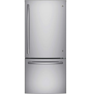 GE Réfrigérateur 20,9 pi³ avec congélateur en bas 30 po acier inoxydable résistant aux traces de doigts GBE21AYRKFS