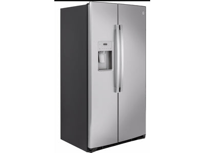 GE Réfrigérateur 21,8 pi³ côte-à-côte profondeur de comptoir acier inoxydable GZS22IYNFS