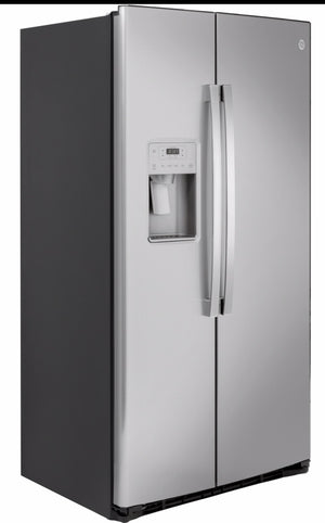 GE Réfrigérateur 21,8 pi³ côte-à-côte profondeur de comptoir acier inoxydable GZS22IYNFS
