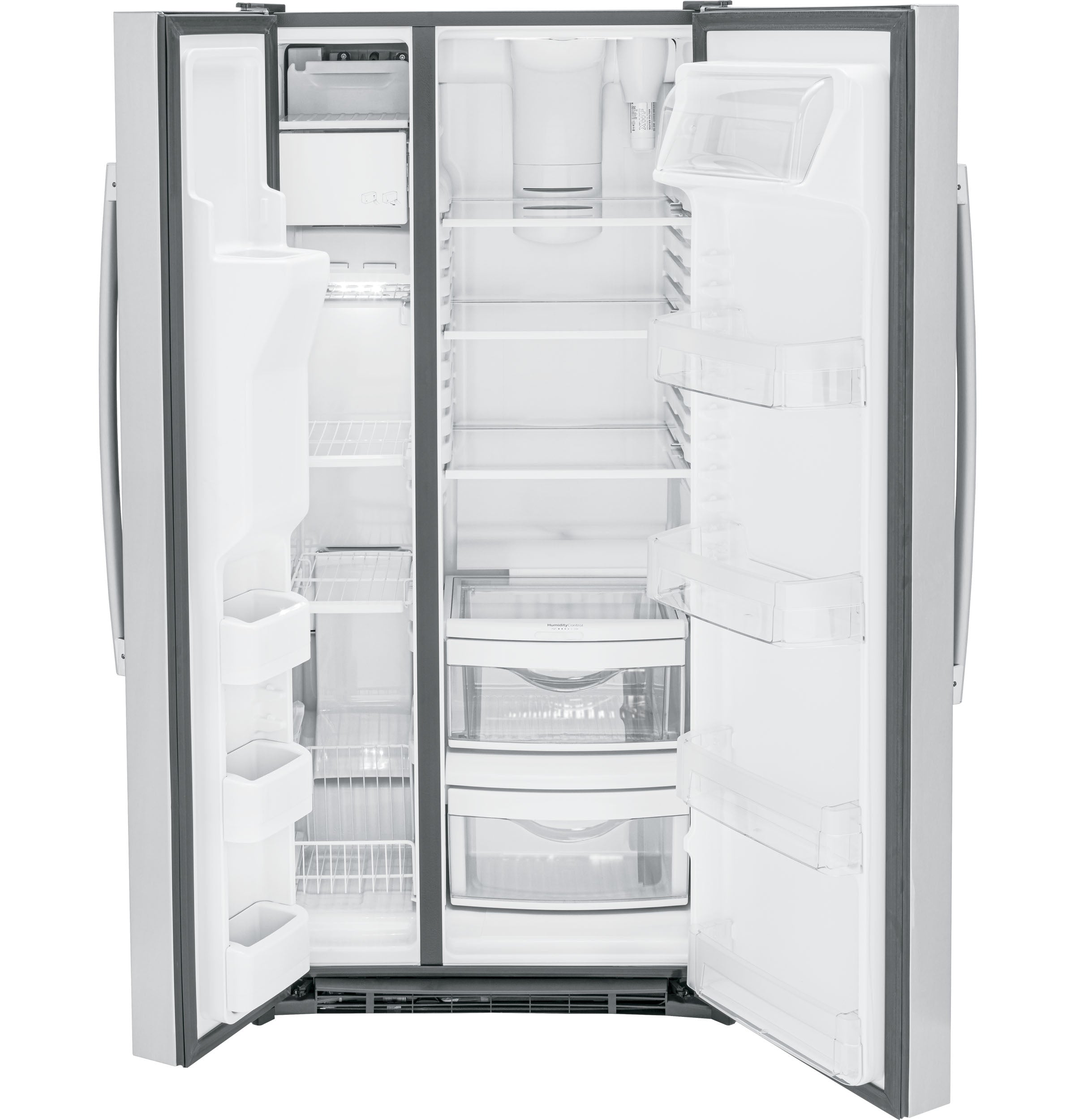 GE 33" 23 Cu. Ft. Fingerprint Stainless Steel Side-by-Side Refrigerator - GSS23GYPFS