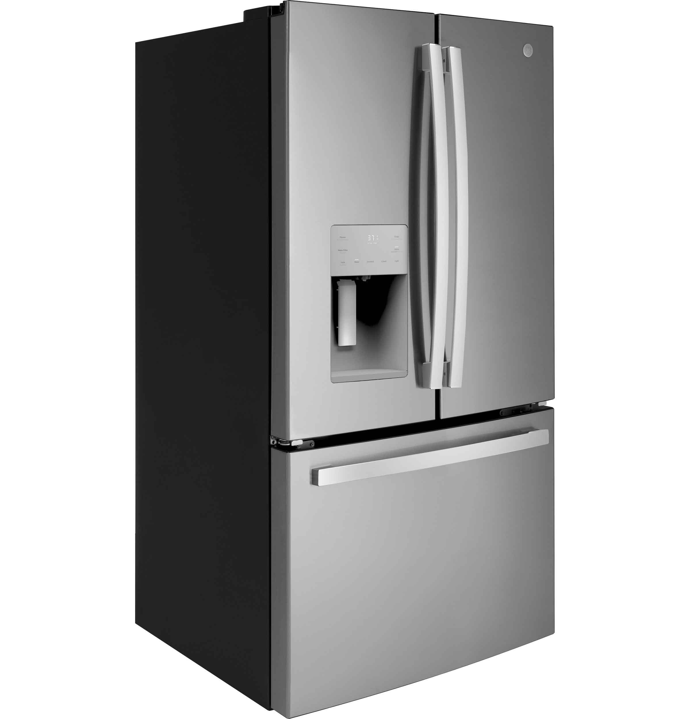 GE 35.75" 25.6 Cu. Ft. Fingerprint Resistant Stainlees Steel French Door Refrigerator - GFE26JYMFS