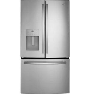GE Réfrigérateur 25,6 pi³ avec porte à 2 battants acier inoxydable résistant aux traces de doigts GFE26JYMFS