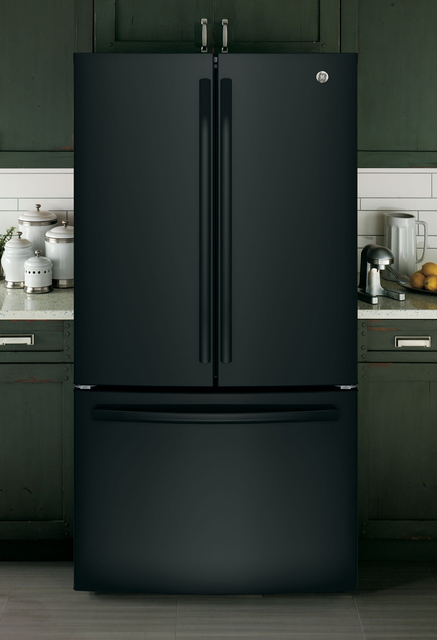 GE Black French Door Refrigerator (27 Cu. Ft.) - GNE27JGMBB