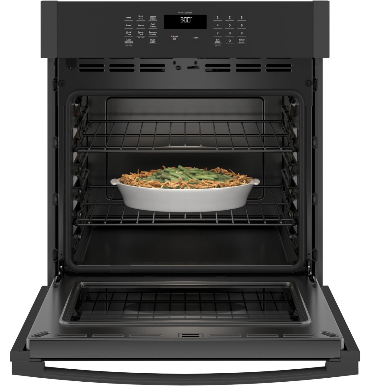 GE Black Single Wall Oven (4.3 Cu.Ft) - JKS3000DNBB