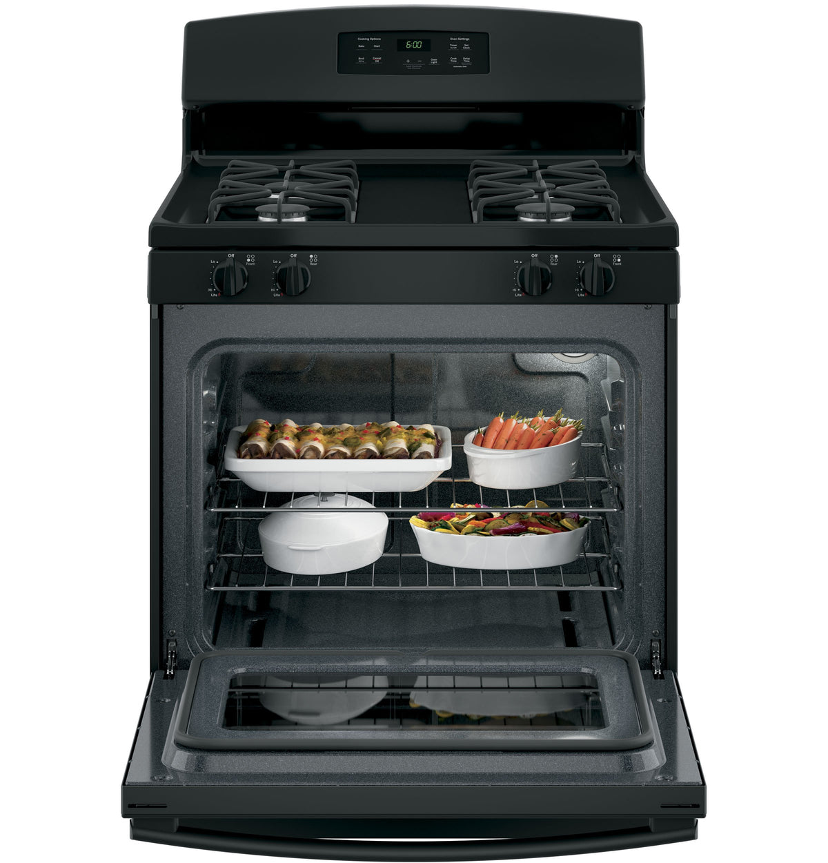 GE Black Freestanding Gas Range (5.0 Cu. Ft.) - JCGBS60DEKBB
