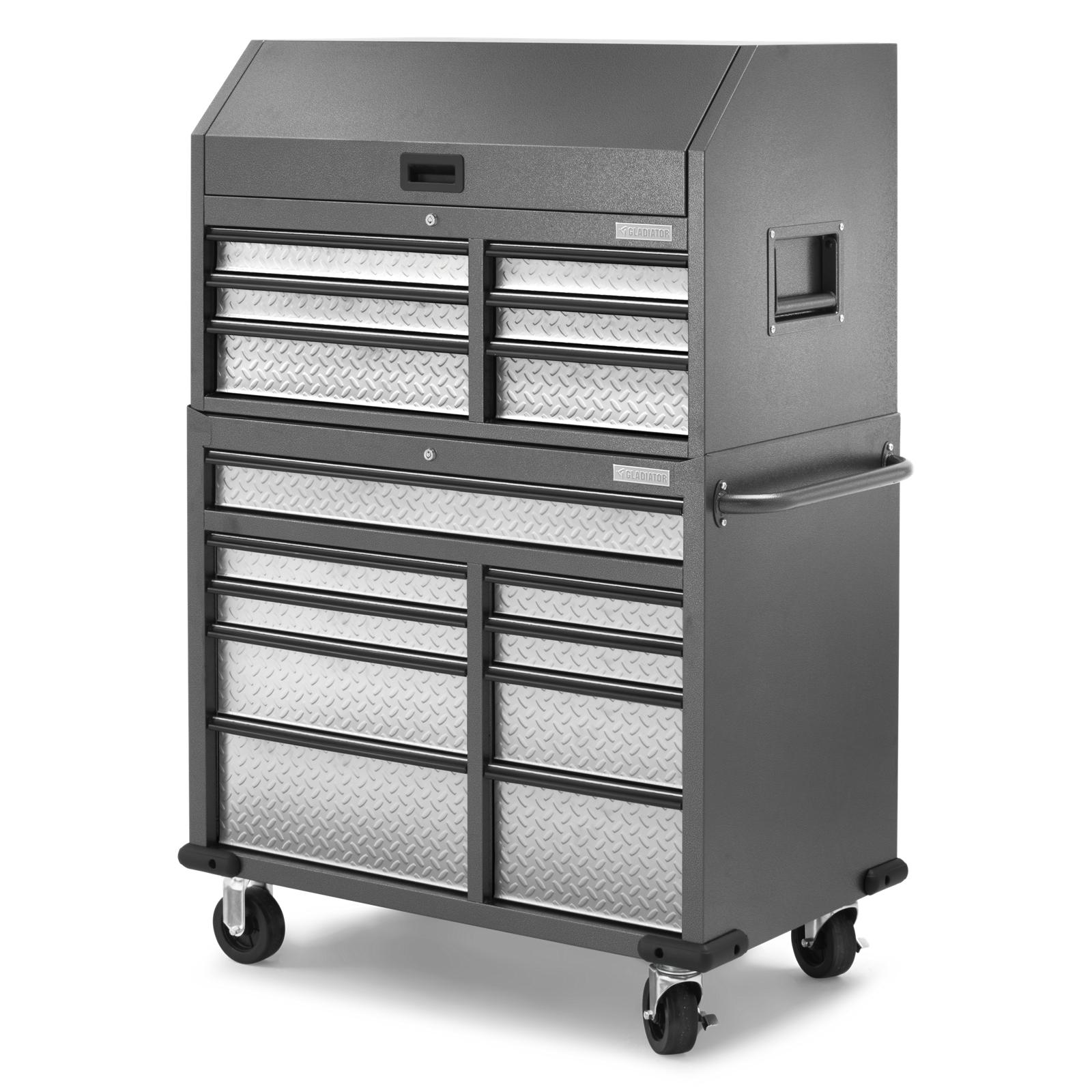 Gladiator Silver Tread Premier 41 inch 15-drawer Mobile Tool Chest Combo - GATC4115JG