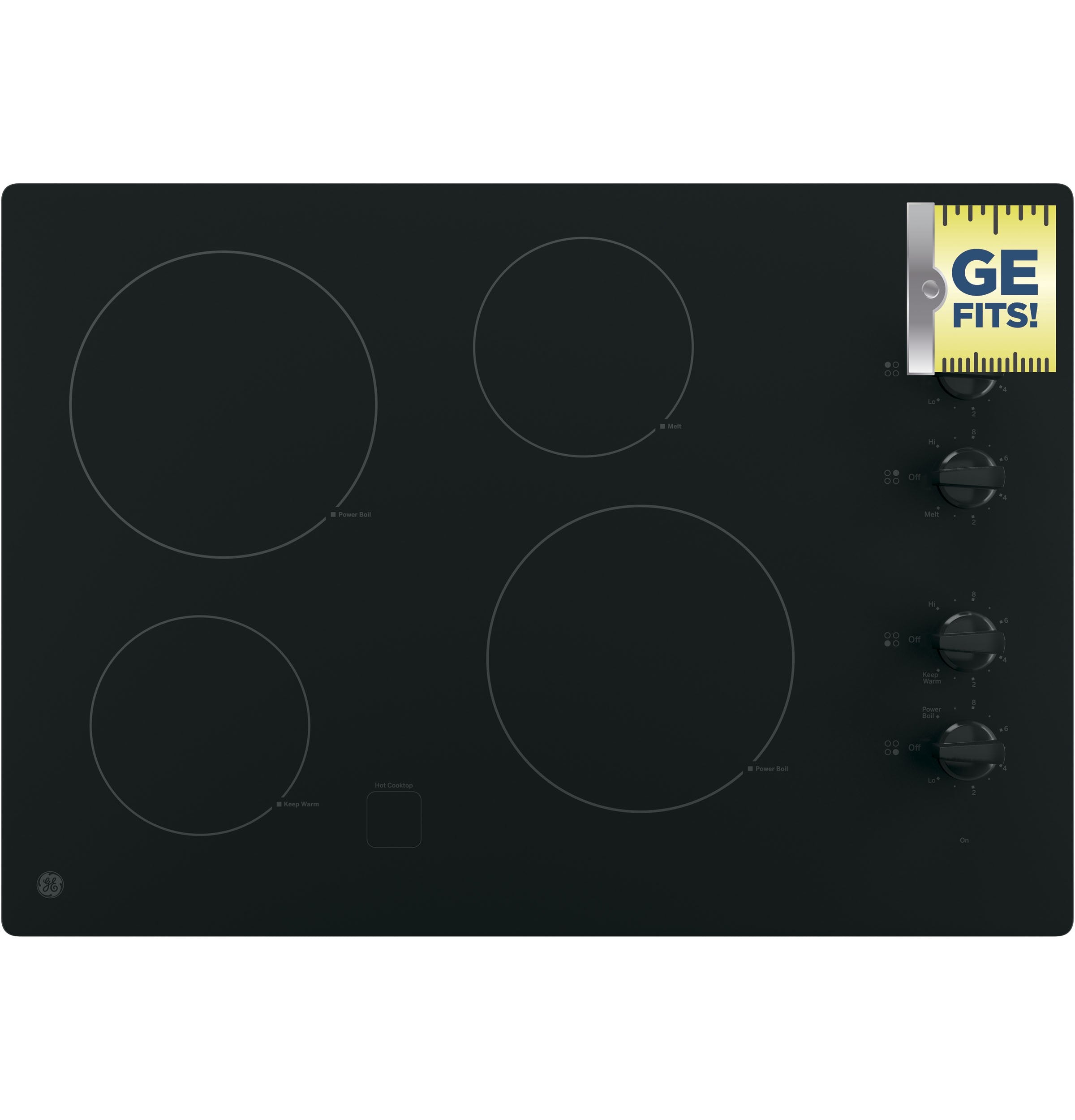 GE Black on Black 30" Electric Cooktop - JP3030DJBB
