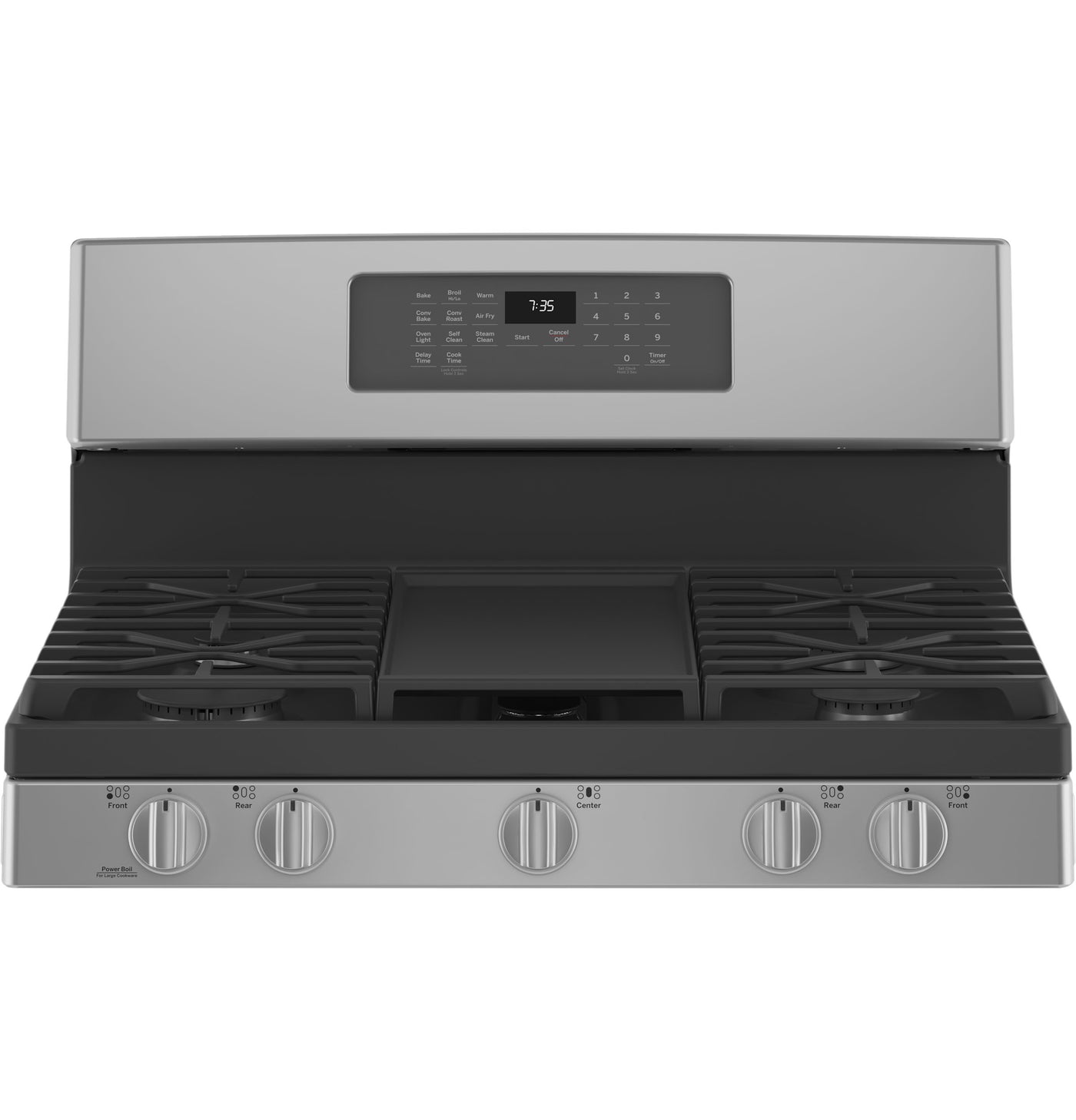 GE Stainless Steel 30" Freestanding Gas Convection Range with Air Fry (5.0 Cu.Ft.) - JCGB735SPSS