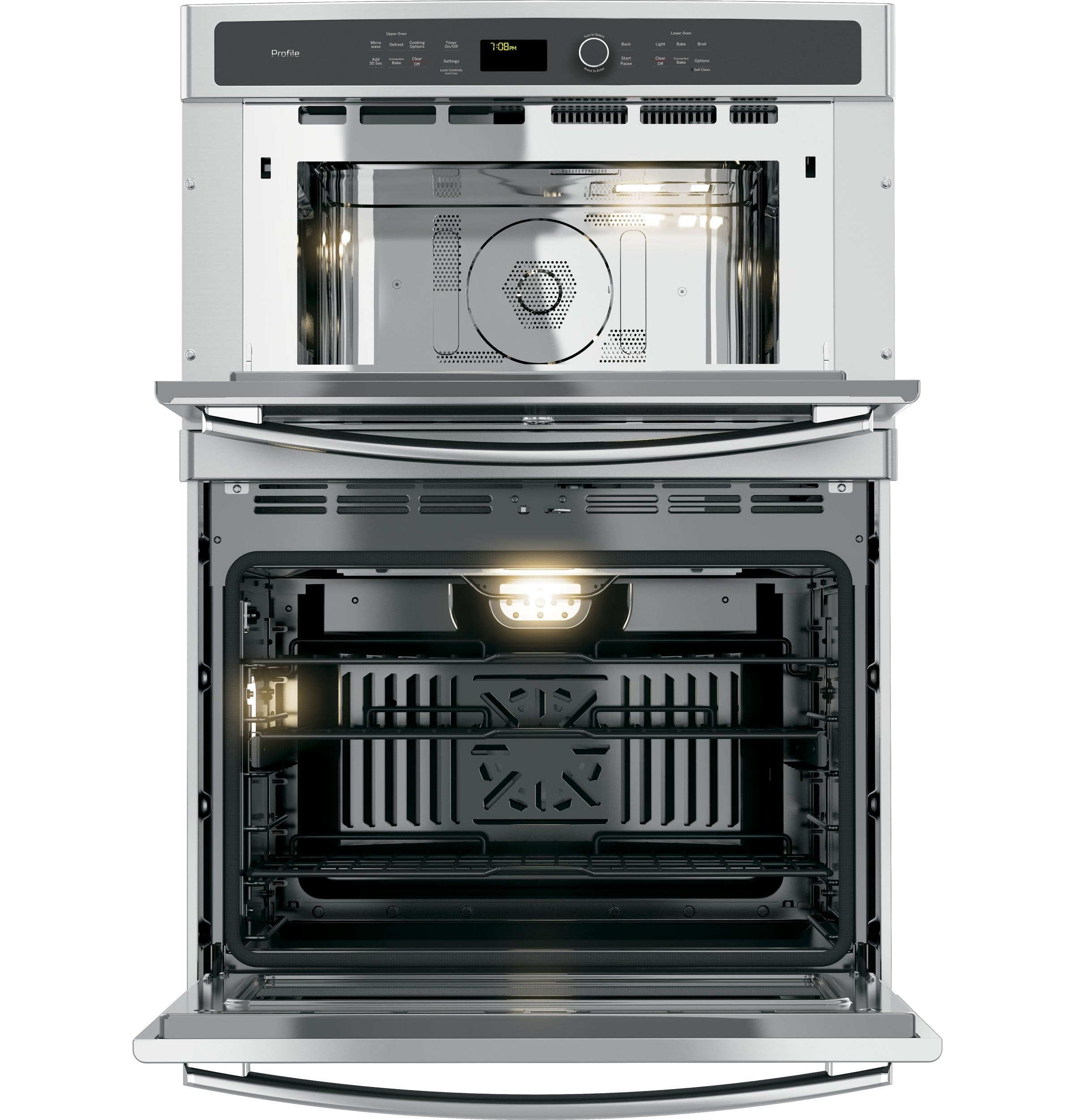 GE Profile Stainless Steel 30" Built-In Combination Convection Microwave/True European Convection Oven - PT7800SHSS