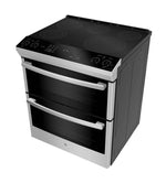 GE Profile Stainless Steel 30" Slide-In Electric Double Oven Range with Air Fry and Self Clean Racks (6.7 Cu. Ft.) - PCS980YMFS