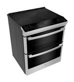 GE Profile Stainless Steel 30" Slide-In Electric Double Oven Range with Air Fry and Self Clean Racks (6.7 Cu. Ft.) - PCS980YMFS