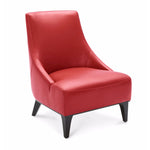Marquise Leather Slipper Chair - Red