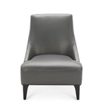 Marquise Leather Slipper Chair - Light Grey
