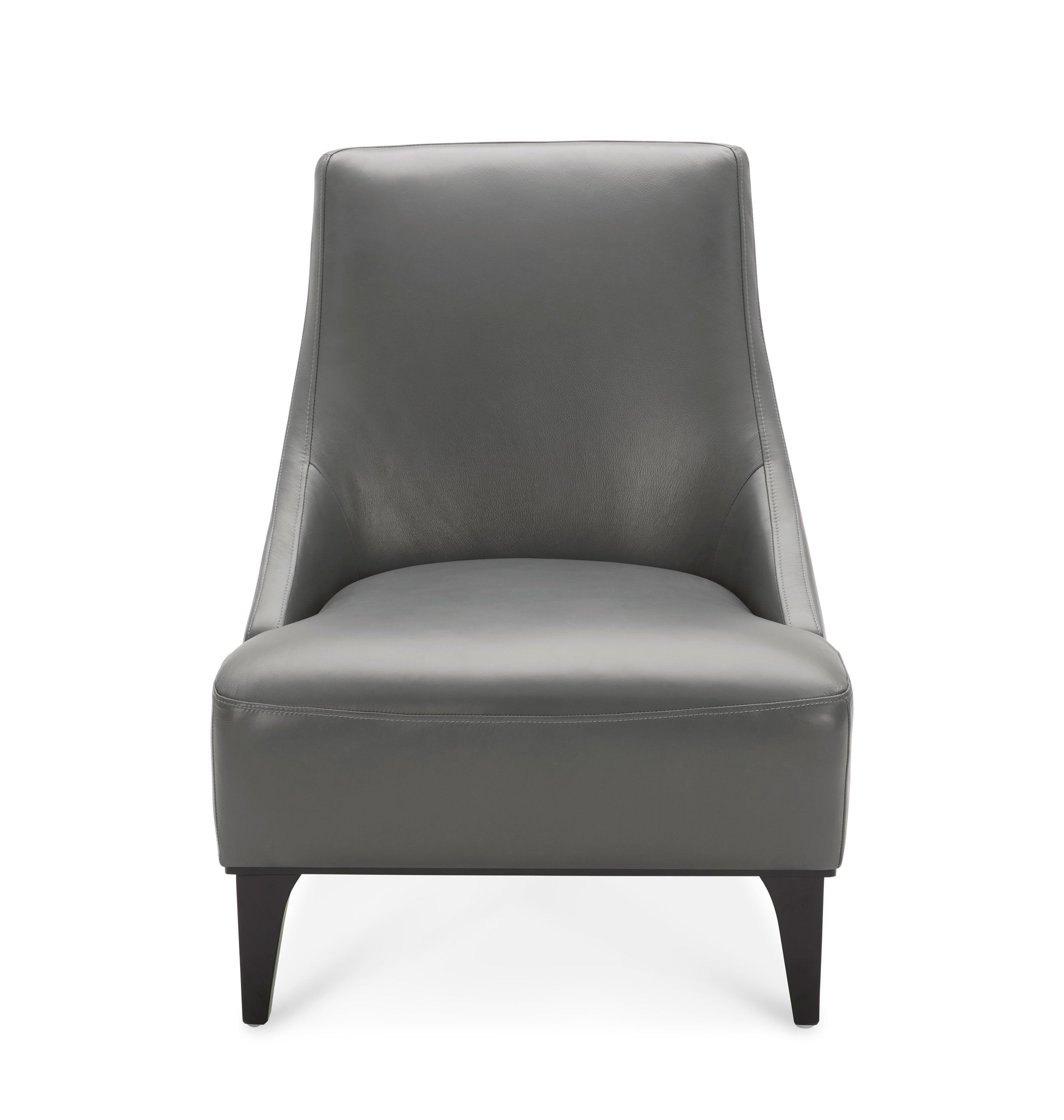 Marquise Leather Slipper Chair - Light Grey