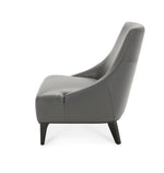 Marquise Leather Slipper Chair - Light Grey