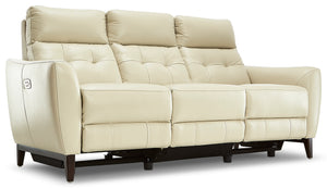 Wexner Sofa inclinable électrique à double inclinaison en cuir - chamois