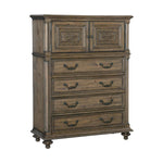 Rachelle 4 Drawer Chest with Storage Cabinet - Pecan