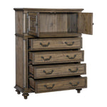 Rachelle 4 Drawer Chest with Storage Cabinet - Pecan