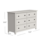 Lodge 6 Drawer Dresser - Cream
