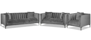 Celina Ens. Sofa, causeuse et fauteuil – gris pâle