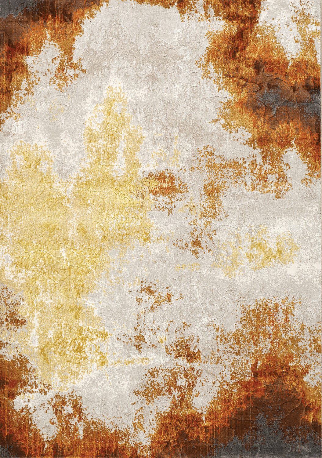 Pollo Distressed Abstract Area Rug - 5' X 8' Cream/Orange