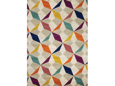 Brille 5'3" X 7'7" Diamond Checkerboard Rug - Multicolour Area Rug