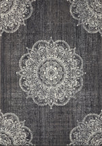 Fiona Medallion Stamps Area Rug - 8' X 10' - Grey/Cream