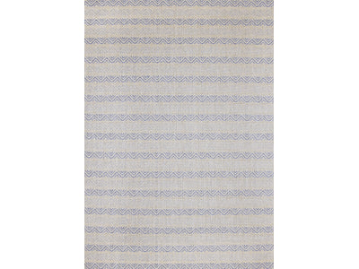Camby 7'10" X 10'6" Indoor/Outdoor Geometric Stripes Rug - Blue Beige Area Rug